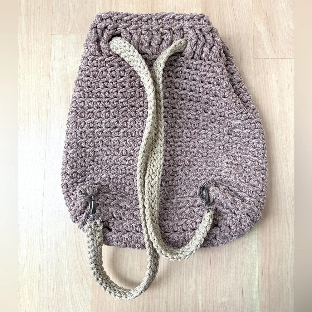 Crochet Drawstring Boho Backpack (NWOT)